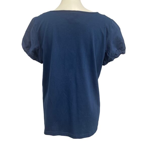 Jason Maxwell Womens XL PolyCotton Short Sleeve Florentine Boat Neck Blouse - Picture 4 of 5